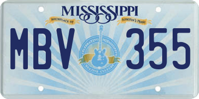 MS license plate MBV355