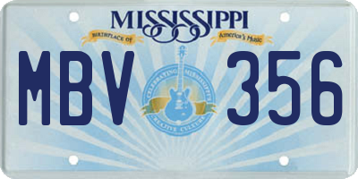 MS license plate MBV356