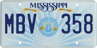 MS license plate MBV358