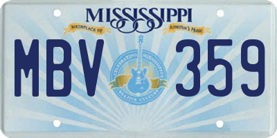 MS license plate MBV359