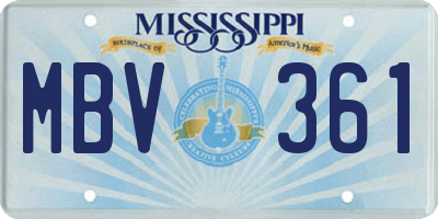 MS license plate MBV361