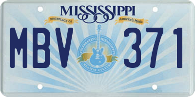 MS license plate MBV371