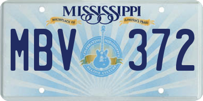 MS license plate MBV372