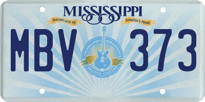 MS license plate MBV373