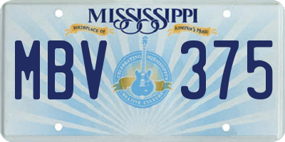 MS license plate MBV375
