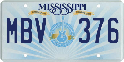 MS license plate MBV376
