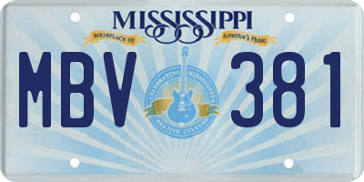 MS license plate MBV381