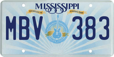 MS license plate MBV383