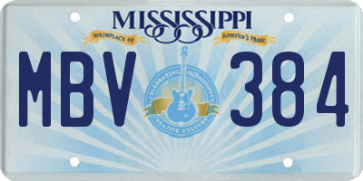 MS license plate MBV384
