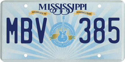 MS license plate MBV385