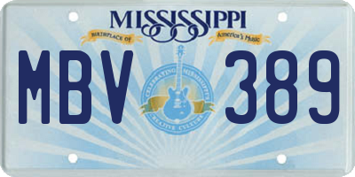 MS license plate MBV389