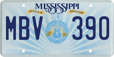 MS license plate MBV390