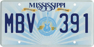 MS license plate MBV391