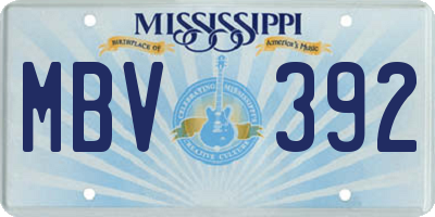 MS license plate MBV392