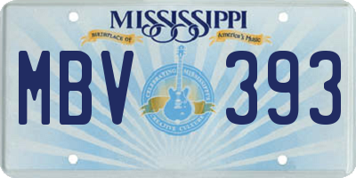 MS license plate MBV393
