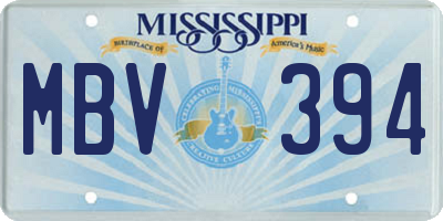 MS license plate MBV394