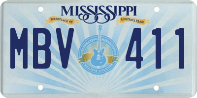 MS license plate MBV411