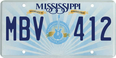 MS license plate MBV412