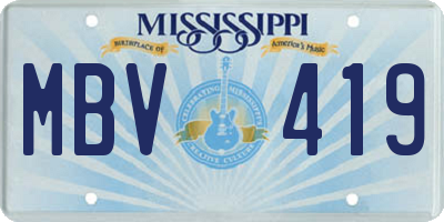 MS license plate MBV419