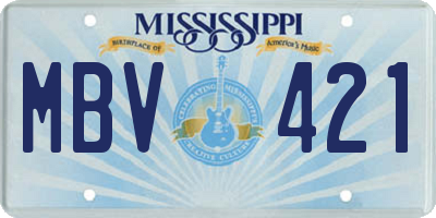 MS license plate MBV421