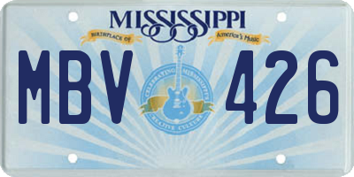 MS license plate MBV426