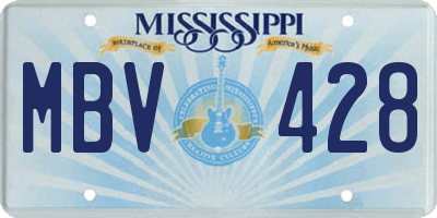 MS license plate MBV428