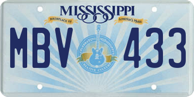 MS license plate MBV433