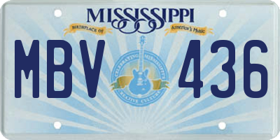MS license plate MBV436