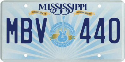 MS license plate MBV440