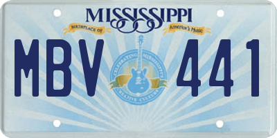 MS license plate MBV441