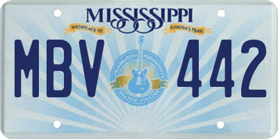 MS license plate MBV442