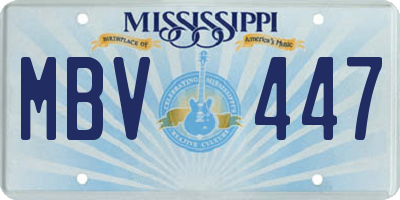 MS license plate MBV447