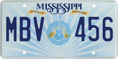 MS license plate MBV456