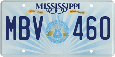 MS license plate MBV460