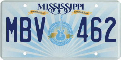 MS license plate MBV462