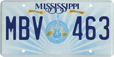 MS license plate MBV463