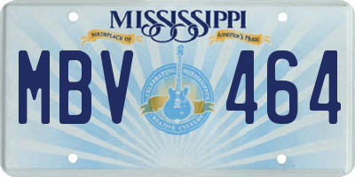MS license plate MBV464