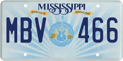 MS license plate MBV466