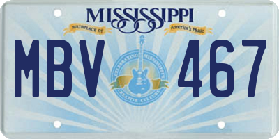 MS license plate MBV467