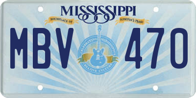 MS license plate MBV470