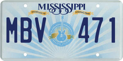 MS license plate MBV471