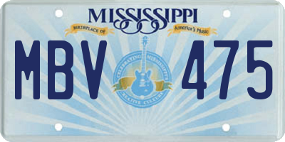 MS license plate MBV475