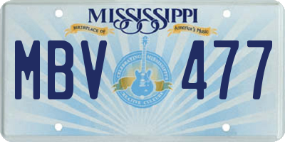 MS license plate MBV477