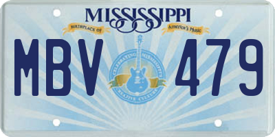MS license plate MBV479