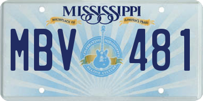MS license plate MBV481