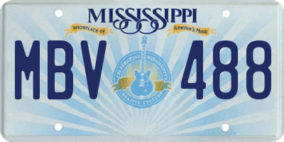 MS license plate MBV488