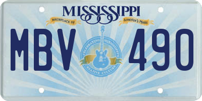 MS license plate MBV490