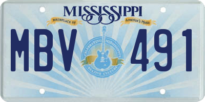 MS license plate MBV491