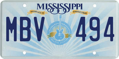 MS license plate MBV494