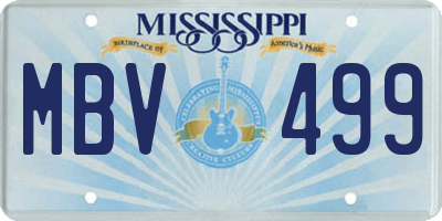 MS license plate MBV499